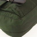 PRADA Shoulder Bag Nylon Khaki Silver Auth 175382-15