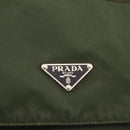 PRADA Shoulder Bag Nylon Khaki Silver Auth 175382-18