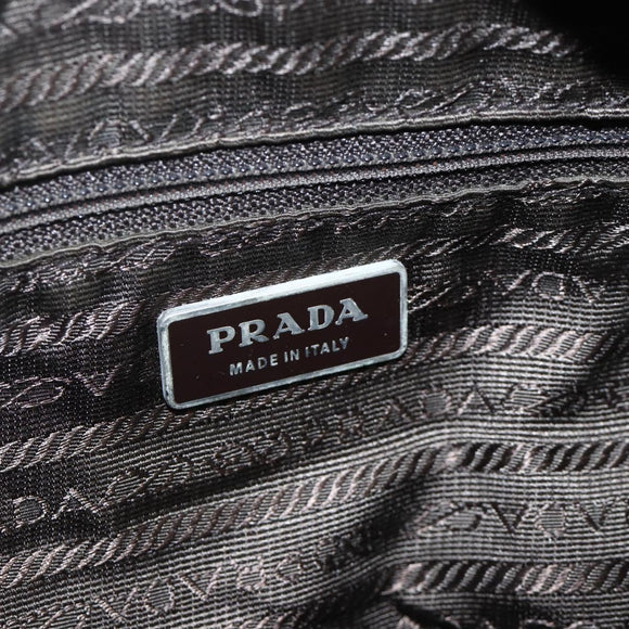 PRADA Shoulder Bag Nylon Khaki Silver Auth 175382