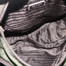 PRADA Shoulder Bag Nylon Khaki Silver Auth 175382-10