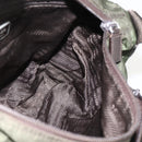PRADA Shoulder Bag Nylon Khaki Silver Auth 175382-23