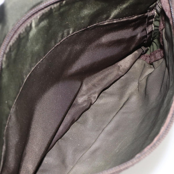 PRADA Shoulder Bag Nylon Khaki Silver Auth 175382