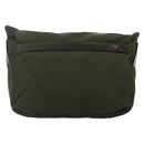 PRADA Shoulder Bag Nylon Khaki Silver Auth 175382-2