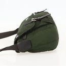 PRADA Shoulder Bag Nylon Khaki Silver Auth 175382-3