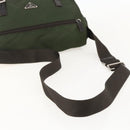 PRADA Shoulder Bag Nylon Khaki Silver Auth 175382-7