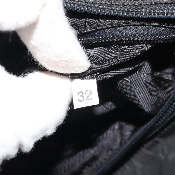 PRADA Hand Bag Nylon Black Silver Auth 175383