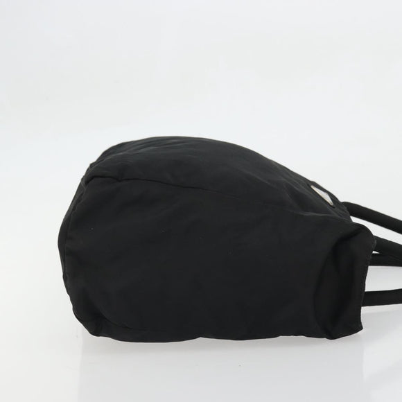 PRADA Hand Bag Nylon Black Silver Auth 175383