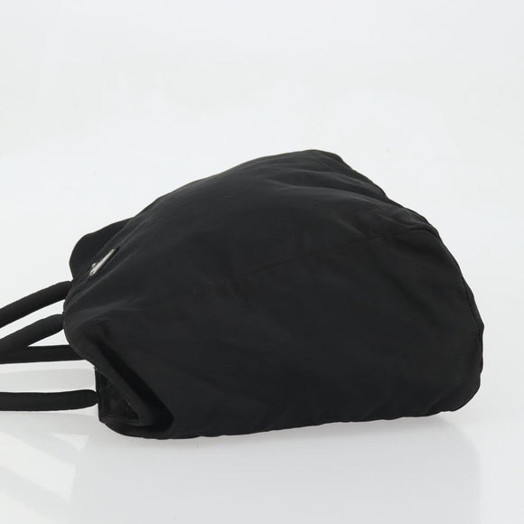 PRADA Hand Bag Nylon Black Silver Auth 175383