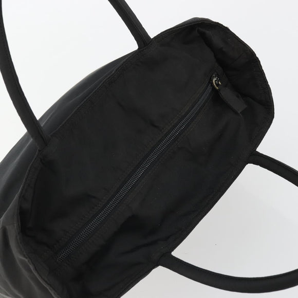 PRADA Hand Bag Nylon Black Silver Auth 175383