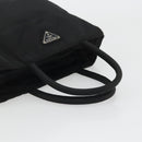 PRADA Hand Bag Nylon Black Silver Auth 175383-7