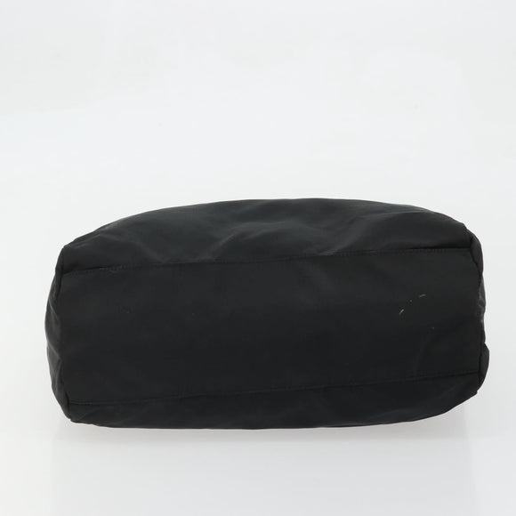 PRADA Hand Bag Nylon Black Silver Auth 175383
