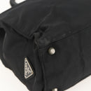 PRADA Hand Bag Nylon Black Silver Auth 175384A-14