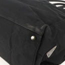 PRADA Hand Bag Nylon Black Silver Auth 175384A-15