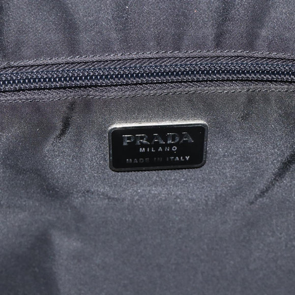 PRADA Hand Bag Nylon Black Silver Auth 175384A