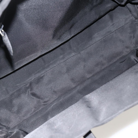PRADA Hand Bag Nylon Black Silver Auth 175384A