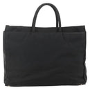 PRADA Hand Bag Nylon Black Silver Auth 175384A-2
