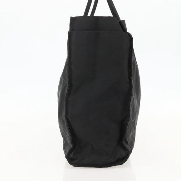 PRADA Hand Bag Nylon Black Silver Auth 175384A
