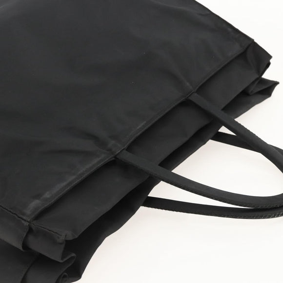 PRADA Hand Bag Nylon Black Silver Auth 175384A