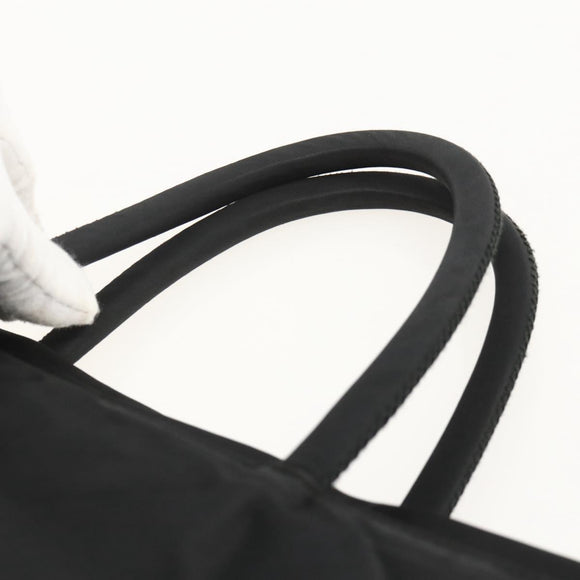 PRADA Hand Bag Nylon Black Silver Auth 175384A