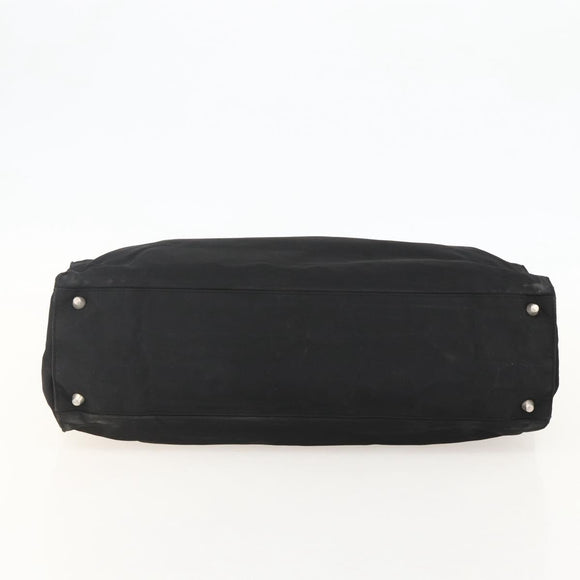 PRADA Hand Bag Nylon Black Silver Auth 175384A