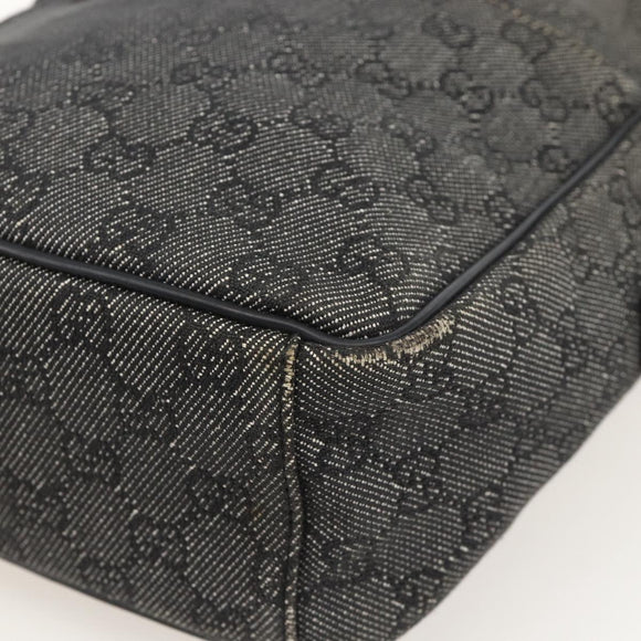 GUCCI GG Canvas Shoulder Bag Black Silver 03136 Auth 175385