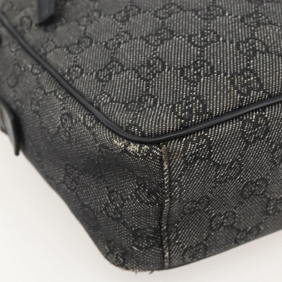 GUCCI GG Canvas Shoulder Bag Black Silver 03136 Auth 175385