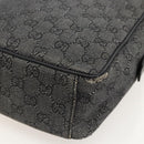 GUCCI GG Canvas Shoulder Bag Black Silver 03136 Auth 175385-16