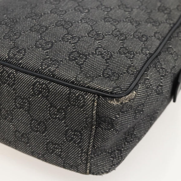 GUCCI GG Canvas Shoulder Bag Black Silver 03136 Auth 175385