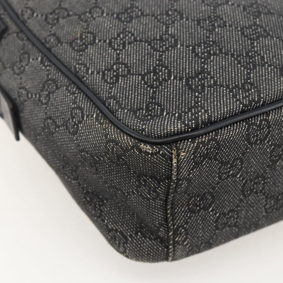 GUCCI GG Canvas Shoulder Bag Black Silver 03136 Auth 175385