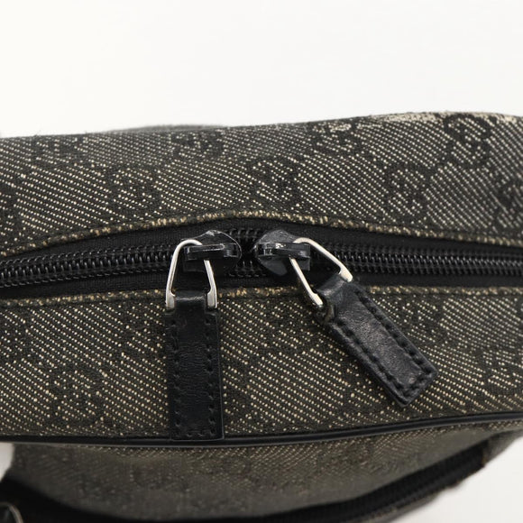 GUCCI GG Canvas Shoulder Bag Black Silver 03136 Auth 175385