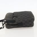 GUCCI GG Canvas Shoulder Bag Black Silver 03136 Auth 175385-3