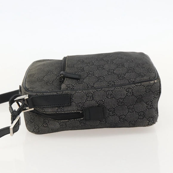 GUCCI GG Canvas Shoulder Bag Black Silver 03136 Auth 175385