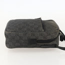 GUCCI GG Canvas Shoulder Bag Black Silver 03136 Auth 175385-4