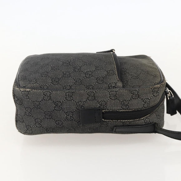 GUCCI GG Canvas Shoulder Bag Black Silver 03136 Auth 175385