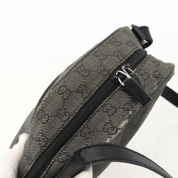 GUCCI GG Canvas Shoulder Bag Black Silver 03136 Auth 175385