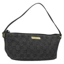 GUCCI GG Canvas Accessory Pouch Black Gold 07198 Auth 175386A-1