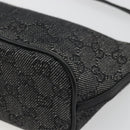 GUCCI GG Canvas Accessory Pouch Black Gold 07198 Auth 175386A-10