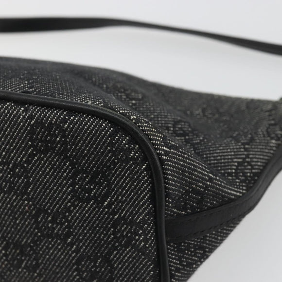 GUCCI GG Canvas Accessory Pouch Black Gold 07198 Auth 175386A