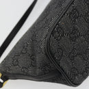 GUCCI GG Canvas Accessory Pouch Black Gold 07198 Auth 175386A-13