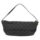 GUCCI GG Canvas Accessory Pouch Black Gold 07198 Auth 175386A-3