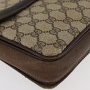 GUCCI GG Supreme Horsebit Schoudertas PVC Beige Goud 001 16 4084 Auth 175390-8
