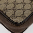 GUCCI GG Supreme Horsebit Schoudertas PVC Beige Goud 001 16 4084 Auth 175390-15