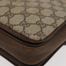 GUCCI GG Supreme Horsebit Schoudertas PVC Beige Goud 001 16 4084 Auth 175390-17