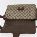 GUCCI GG Supreme Horsebit Schoudertas PVC Beige Goud 001 16 4084 Auth 175390-9