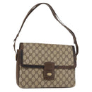 GUCCI GG Supreme Horsebit Schoudertas PVC Beige Goud 001 16 4084 Auth 175390-1
