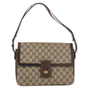 GUCCI GG Supreme Horsebit Schoudertas PVC Beige Goud 001 16 4084 Auth 175390-13