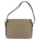 GUCCI GG Supreme Horsebit Schoudertas PVC Beige Goud 001 16 4084 Auth 175390-2