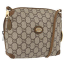GUCCI GG Plus Supreme Shoulder Bag PVC Beige Gold Auth 175391-1