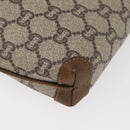 GUCCI GG Plus Supreme Shoulder Bag PVC Beige Gold Auth 175391-12
