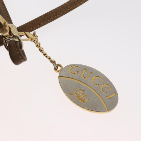 GUCCI GG Plus Supreme Shoulder Bag PVC Beige Gold Auth 175391